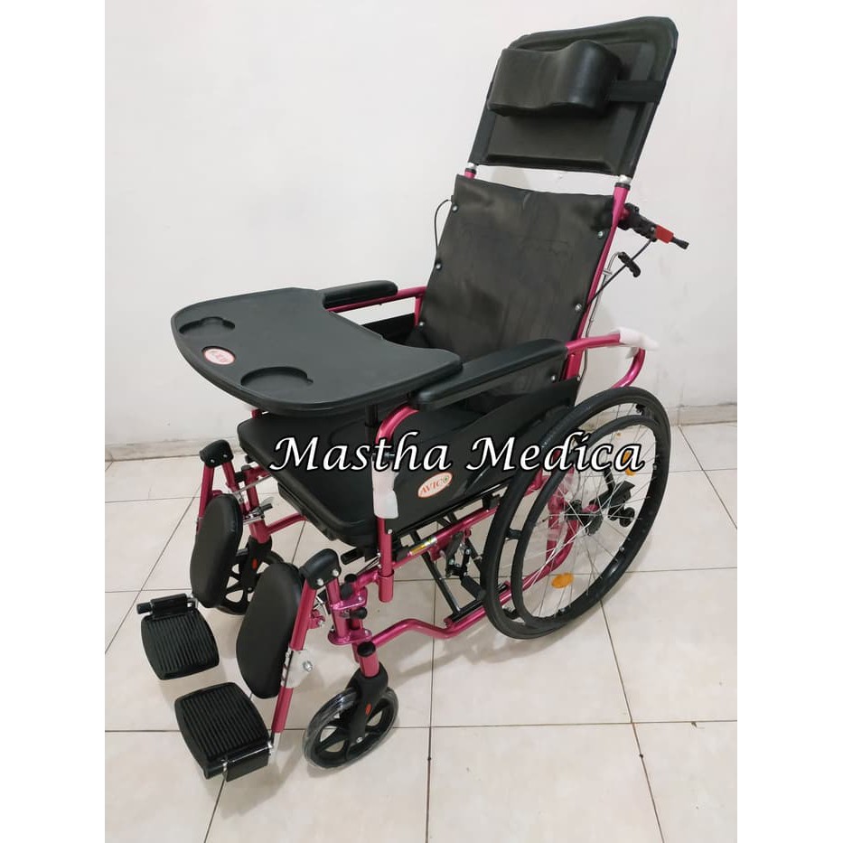 Kursi Roda Avico 5in1(Tempat Tidur + BAB + Makan + Selonjor)Aluminium