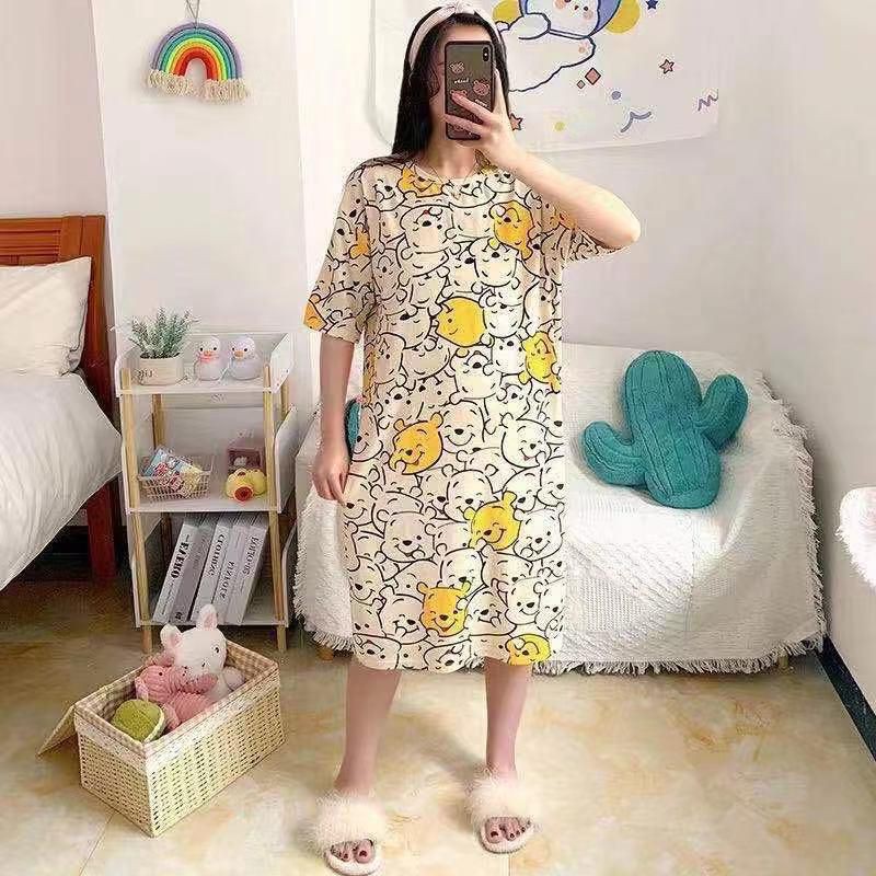 BAJU TIDUR DASTER WANITA IMPORT MOTIF KARAKTER LUCU