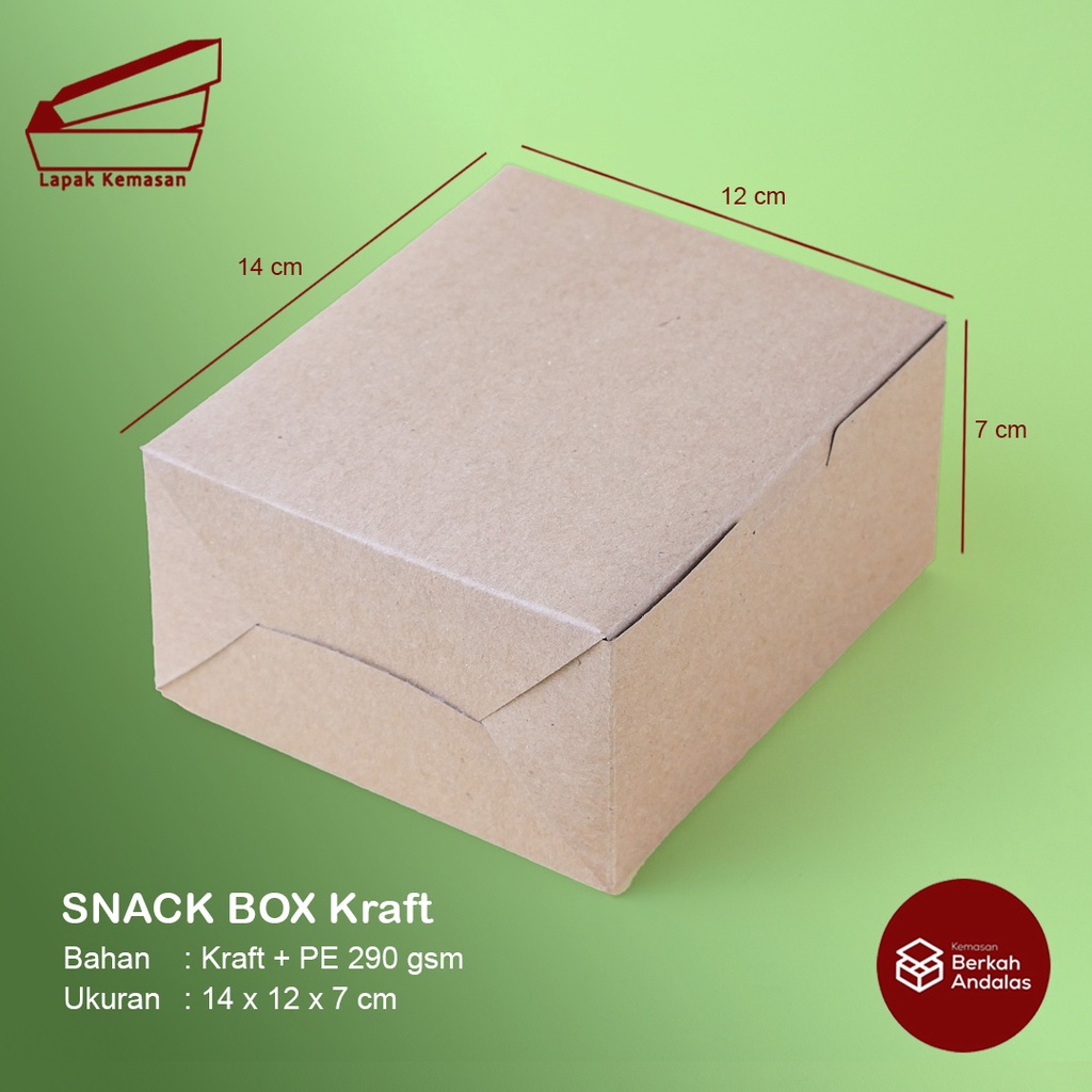 

SNACK BOX KRAFT 12x14x7CM / KOTAK MAKAN / KOTAK KUE