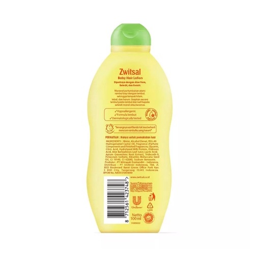 Zwitsal Natural Baby Hair Lotion Aloe Vera, Kemiri &amp; Seledri 100ml Buy 1 get 1