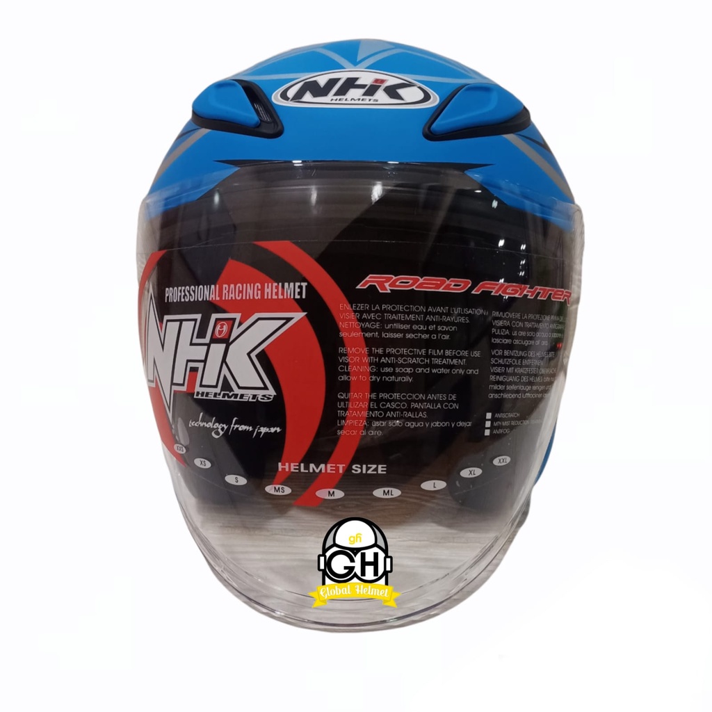 HELM NHK R6 HALF FACE MOTIF GP EDITION ESTRELLA BLUE ESTE DOFF