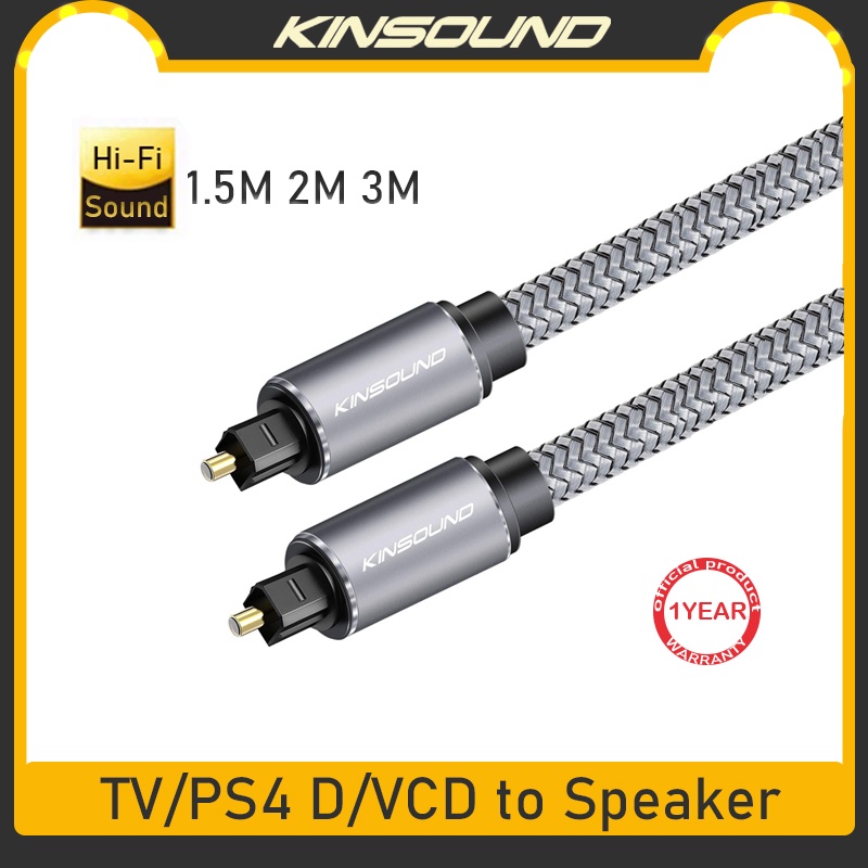 Kinsound Kabel Toslink Digital Optical Audio Toslink SPDIF Audio Kabe Gold-Plated Toslink Male to Ma