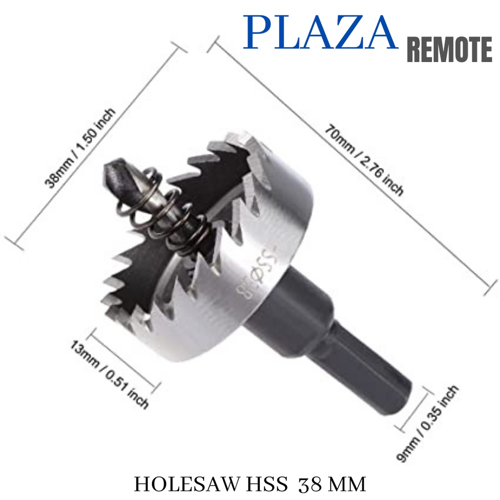 MATA BOR BESI HOLE SAW HSS TITANIUM DRILL BIT BESI METAL CARBIDE 38 MM