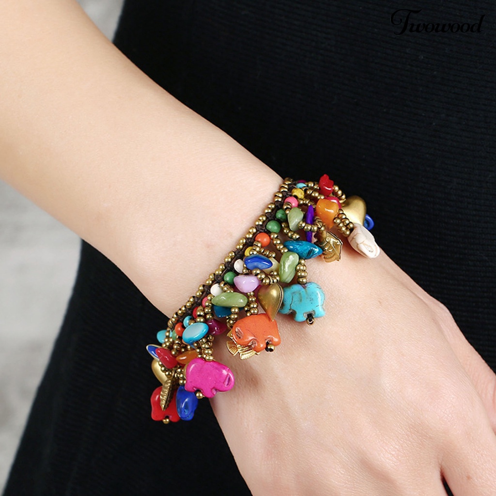 Gelang Rantai Manik-Manik Handmade Warna-Warni Gaya Bohemian Untuk Wanita