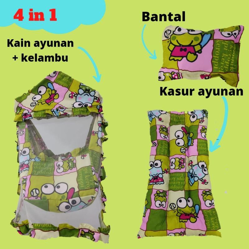 kain ayunan set kelambu plus kasur