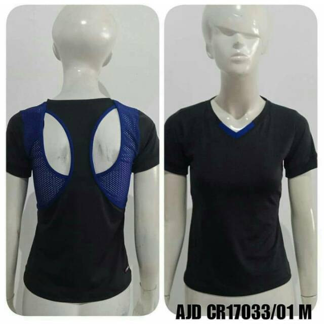 Senam Crystal (CR17033/01) Hitam Atasan Top Jumbo Zumba Aerobic Fitness