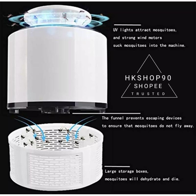 Original Mosquito killer lamp LED lampu pembasmi nyamuk dengan sinar UV  Anti Nyamuk