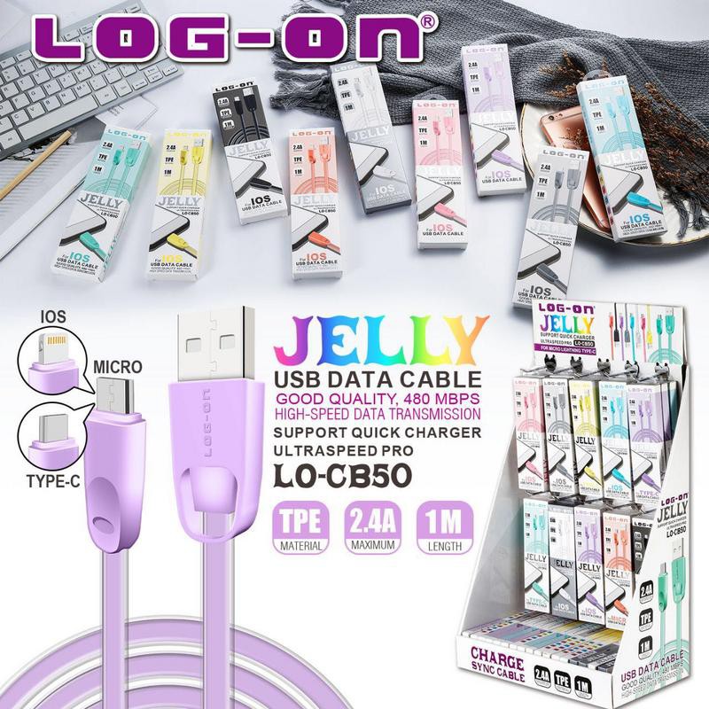 KABEL DATA LOG-ON JELLY MICRO 2.4A LO-CB50