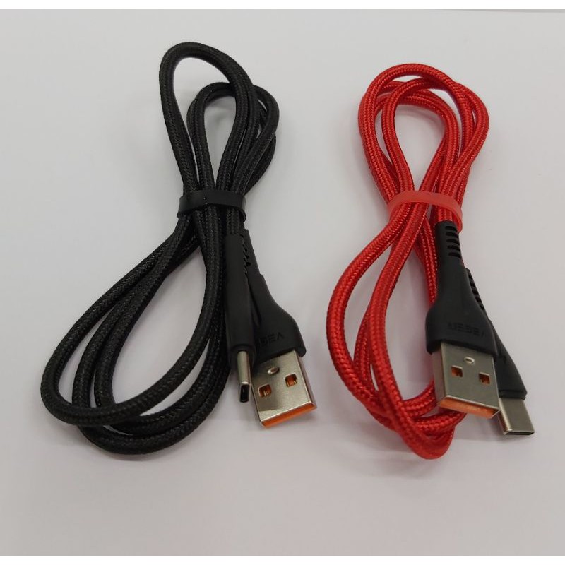 Kabel Data VEGER UFO TIPE C Usb 1Meter  Quick Charger 3.0 Original