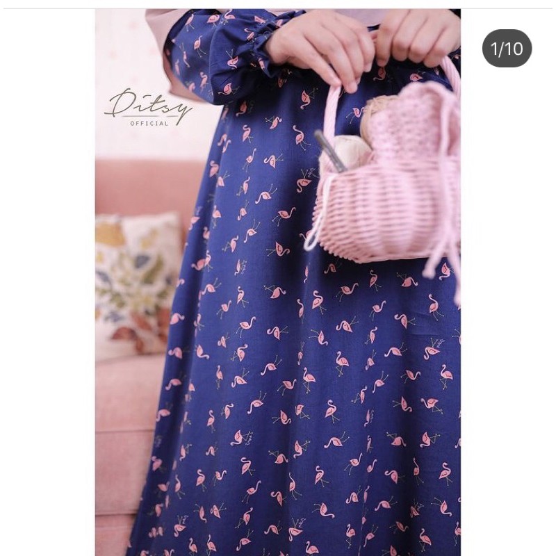 Ditsy Desember - Flamingo Darkblue Nightgown