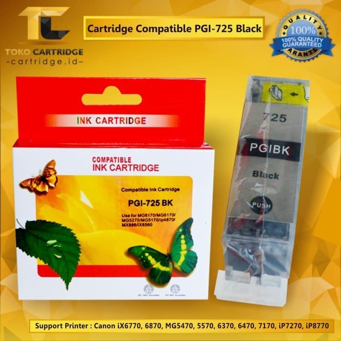 Cartridge Tinta Canon 725 PGI725 PGI-725BK PGI-725 BK Black Compatible