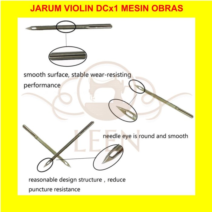 Jarum VIOLIN Needle DC x 1 Mesin Jahit Obras Industri &amp; Kecil LEEN - 13