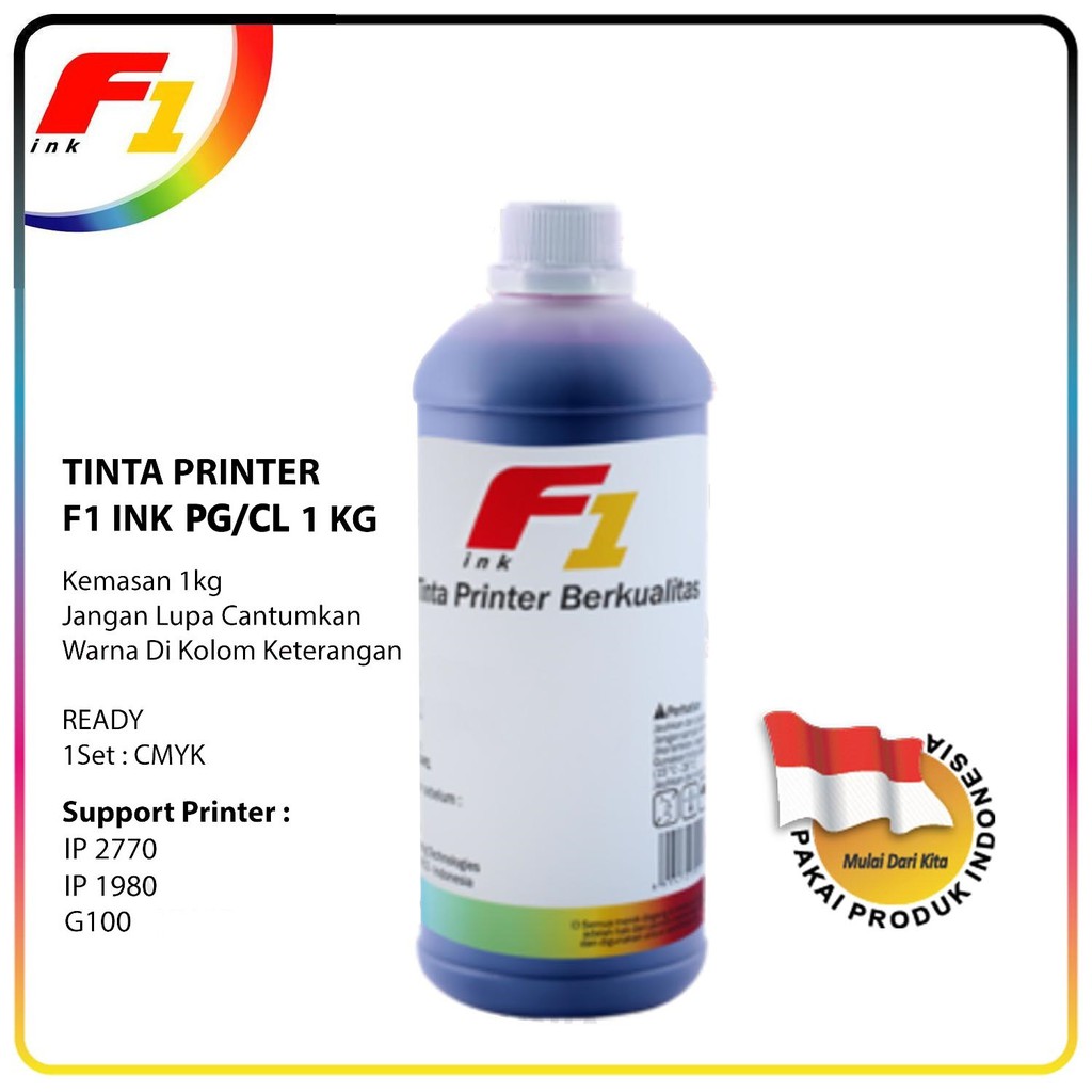 Jual Tinta Refill Dye F1 Ink Ip2770 Ip2780 Ip1980 Ip2180 Mp258 Mp237 Mp285 E410 E510 Mg3570 0153