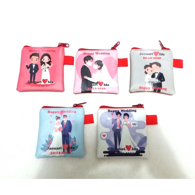 Souvenir Pernikahan Mini Case Dompet Kotak Wedding Sovenir Perkawinan Nikah Custom Tulisan Lucu