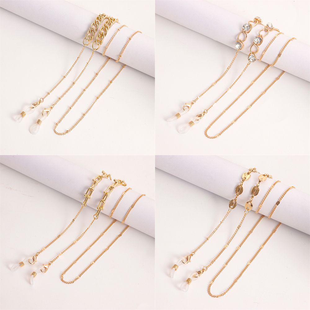 Lily Rantai Kacamata Logam Wanita Anti Slip Rantai Leher Kacamata Wajah Lanyard Strap
