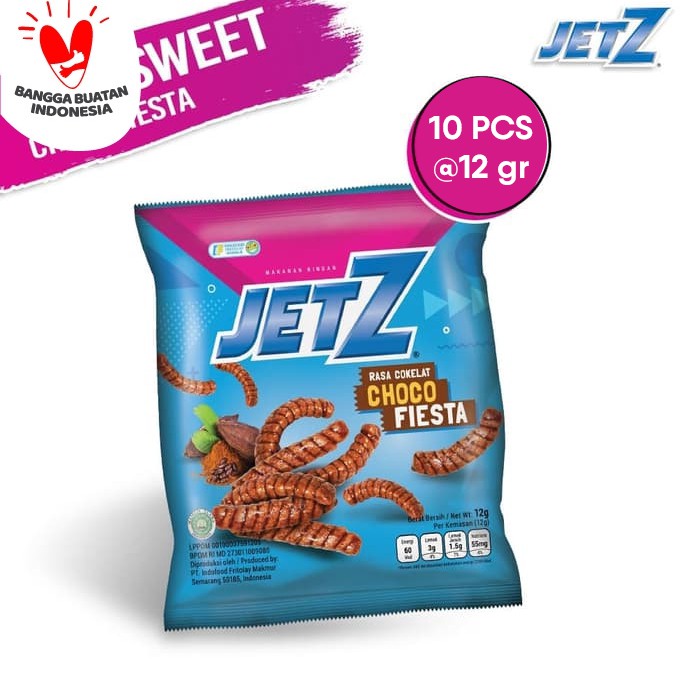 

Chiki Jetz Rasa Cokelat Choco Fiesta 1 Renceng Isi 10 Pcs