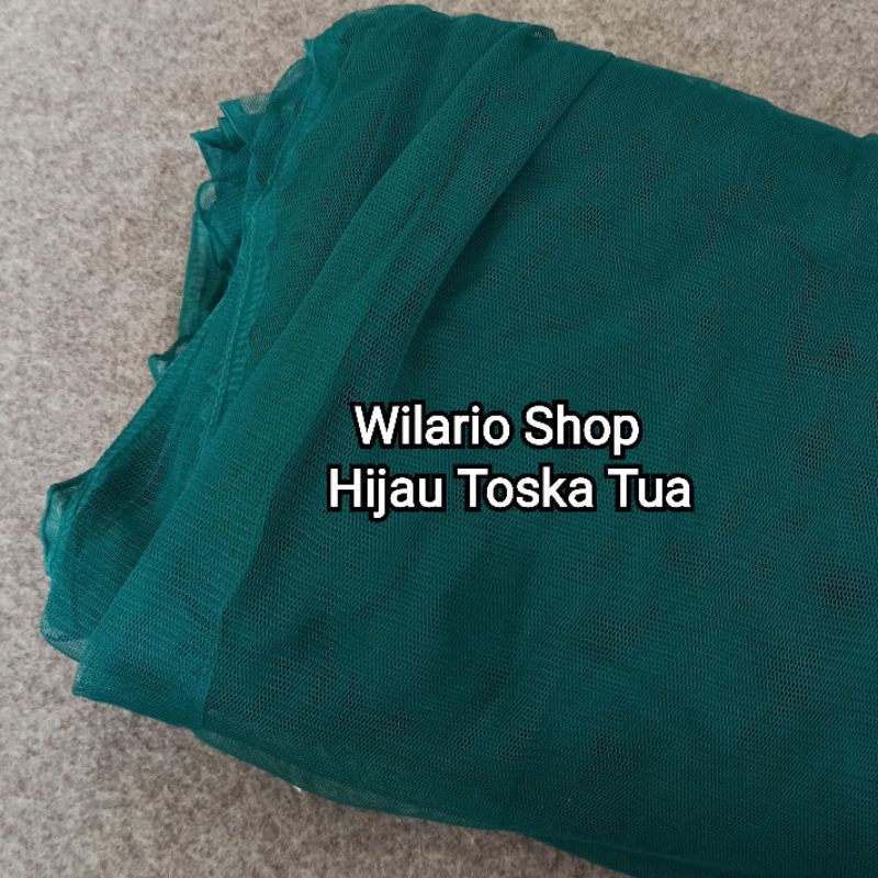 KAIN TILE HALUS LEMBUT | KAIN TULE | KAIN TULLE | KAIN TILLE | SOFT TILE | SOFT TULLE-Hijau Toska Tua