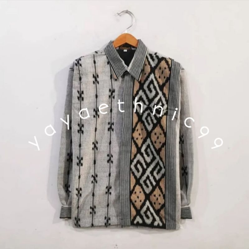 [READY STOK] Kemeja tenun troso, baju kondangan pria, kemeja ethnic tenun troso, kemeja tenun troso lengan panjang