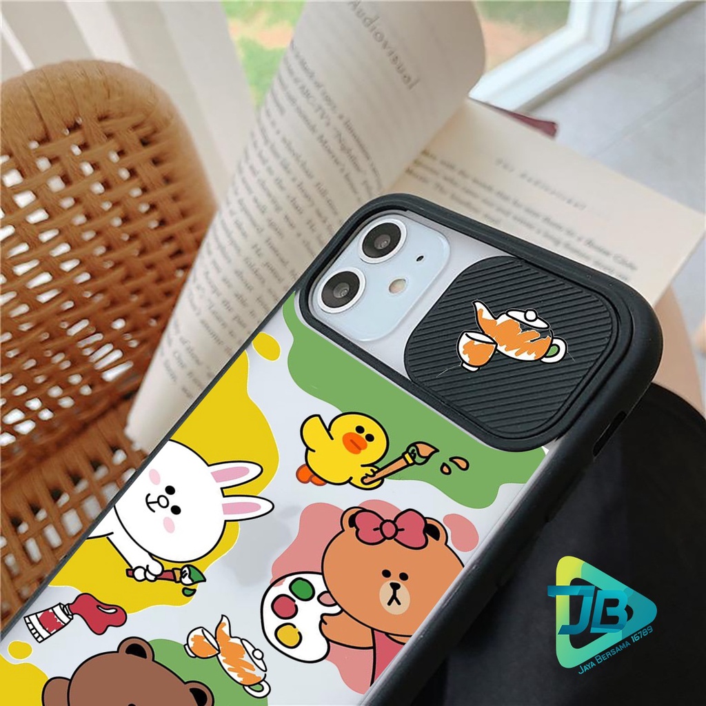 SOFTCASE SLIDE KAMERA BEAR OPPO VIVO SAMSUNG XIAOMI REALME IPHONE ALL TYPE JB4972