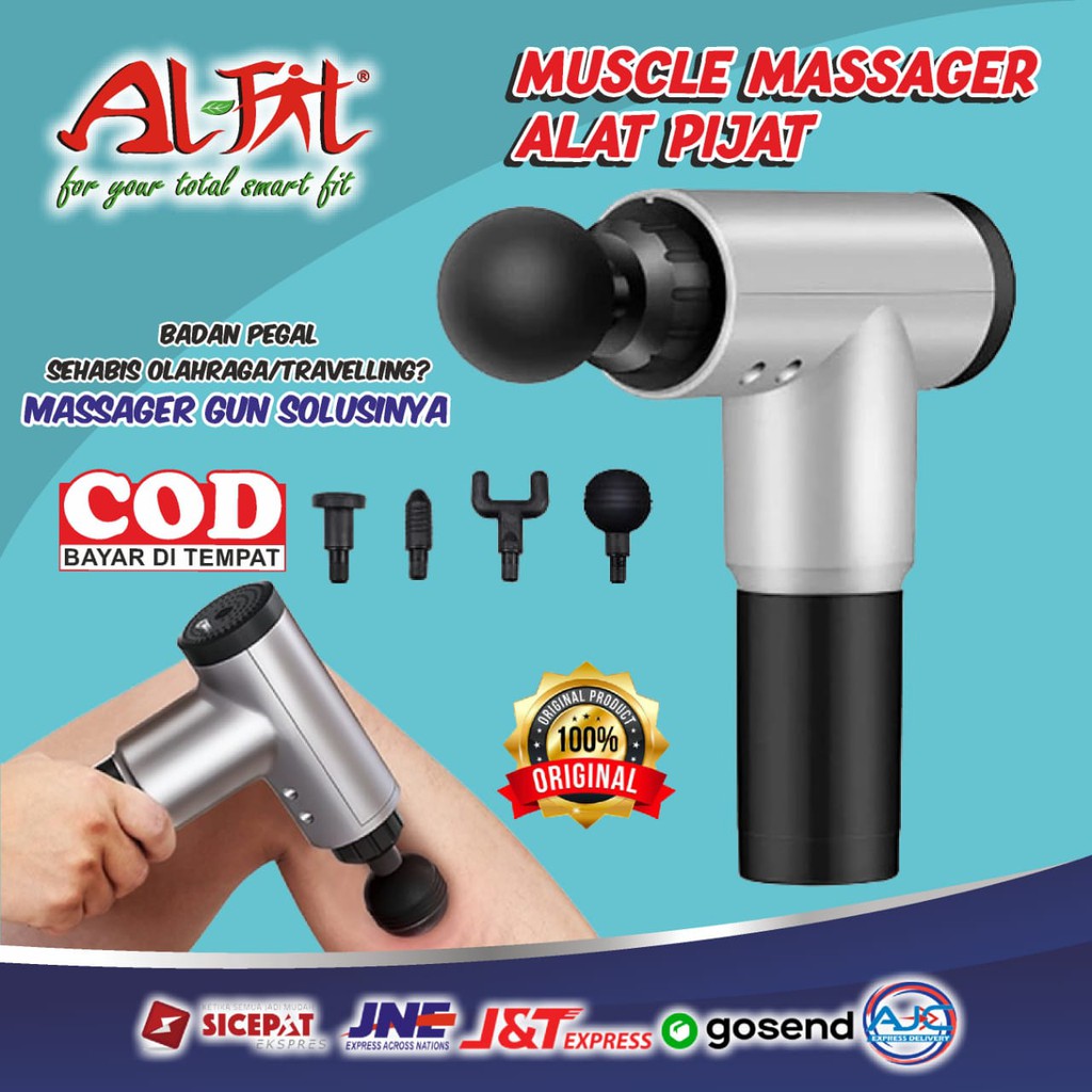 Alat Terapi Kesehatan Pijat Pijit Pijet Punggung Tubuh Elektrik Listrik Getar Massage Gun Original