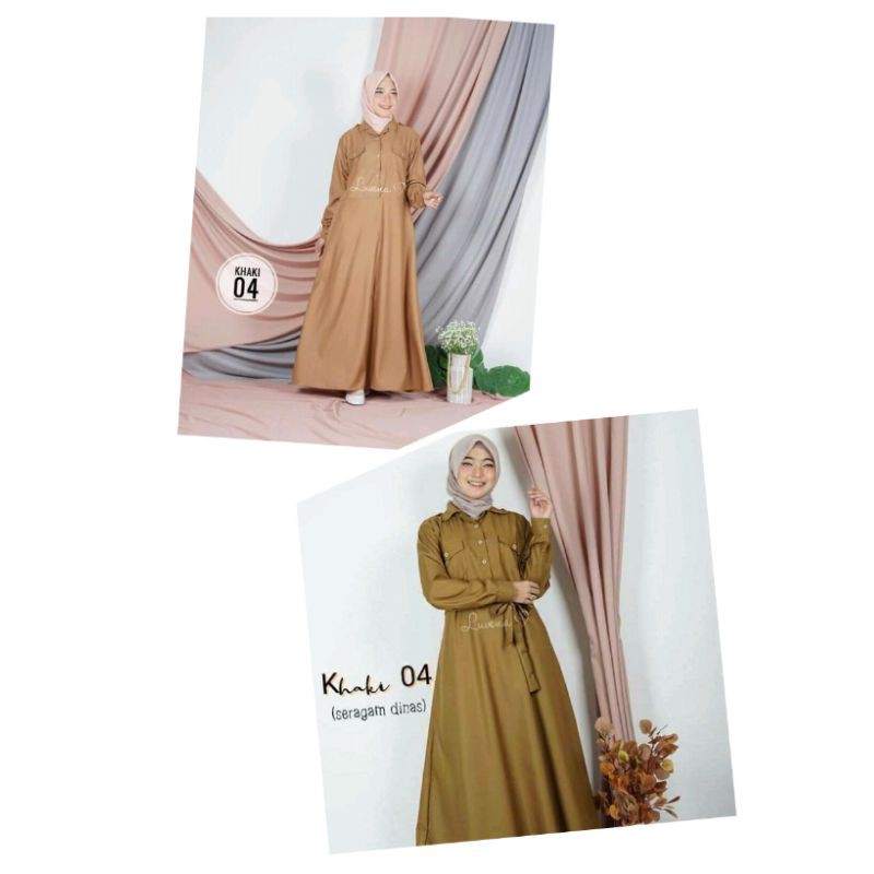 Khaki 04 Gamis Polos Toyobo Warna Khaki Gamis Dinas Seragam PNS By Luvena