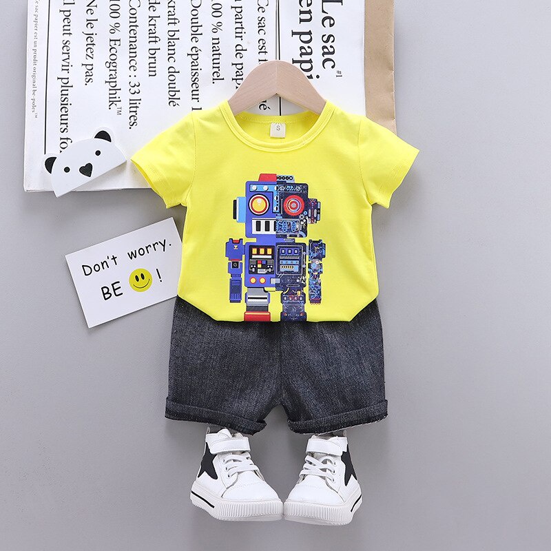 [ PRODUK IMPORT 100% ] SETELAN BAJU ANAK LAKI LAKI BAJU ANAK PEREMPUAN Set Motif ROBOT 009  Baju Anak Berkualitas etelan Anak 8 Bulan - 4 Tahun