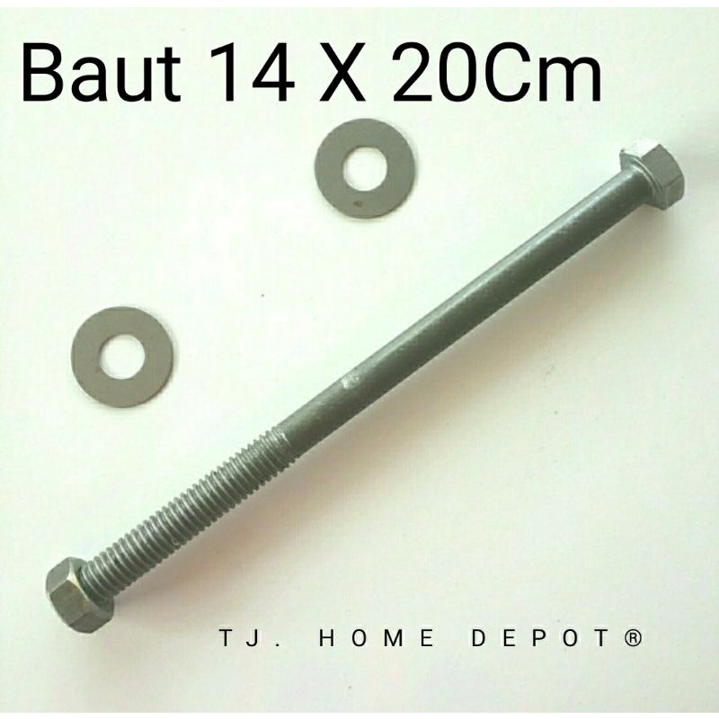 Baut Panjang 3/8" X 8" Kunci 14 Panjang 20 Cm NC 3/8X8