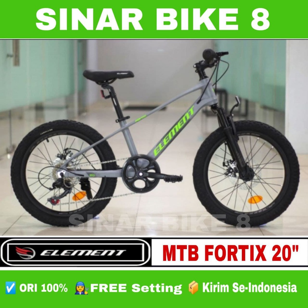 Sepeda Gunung  Ukuran 20 Inch MTB ELEMENT FORTIX Alloy 7 Speed Rem Cakram