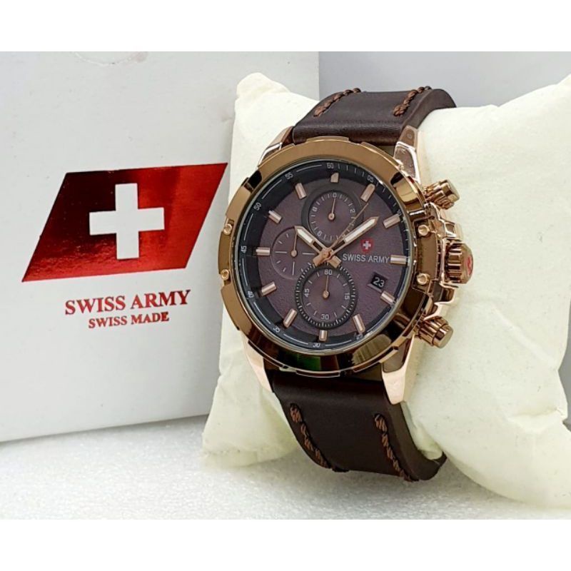 Jual [ Fr   ee Box Original ] Jam Tangan Pria SWISS ( ARMY ) Original Tali