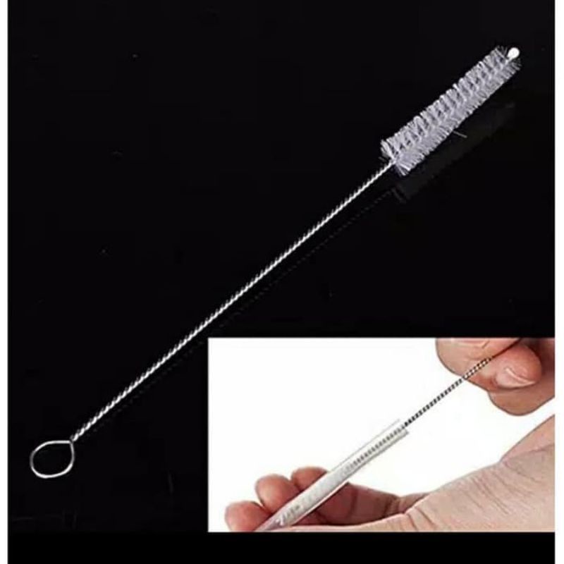 {DS} Sikat Pembersih Dot Bayi Brush Sedotan Steel Straw Panjang 17cm