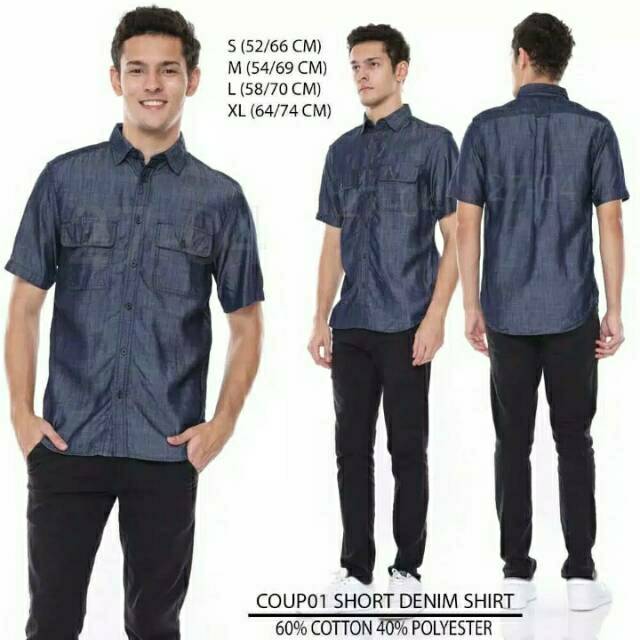Kemeja Pria Denim Chambray Coup