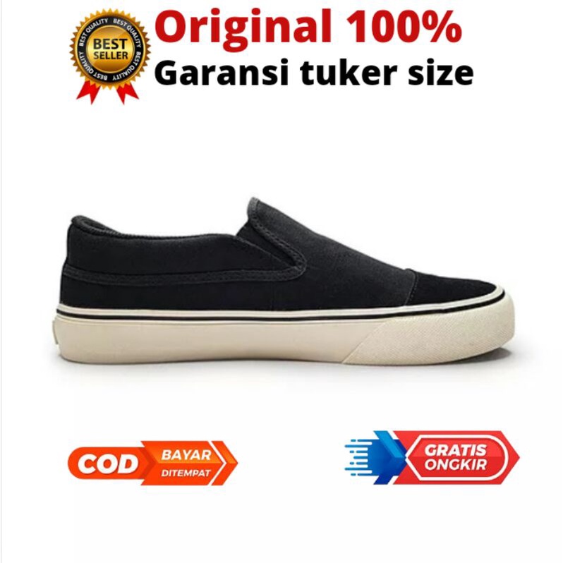 Ventela Urban Slip On Black Natural Original Sneakers Pria