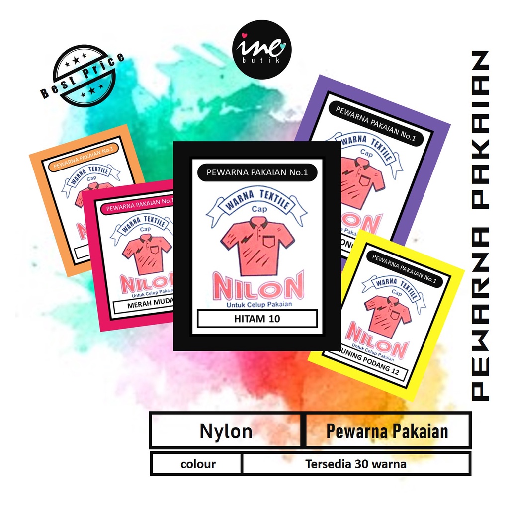 10 PCS WANTEK CAP NILON PEWARNA TIE DYE PAKAIAN | WANTEK NILON