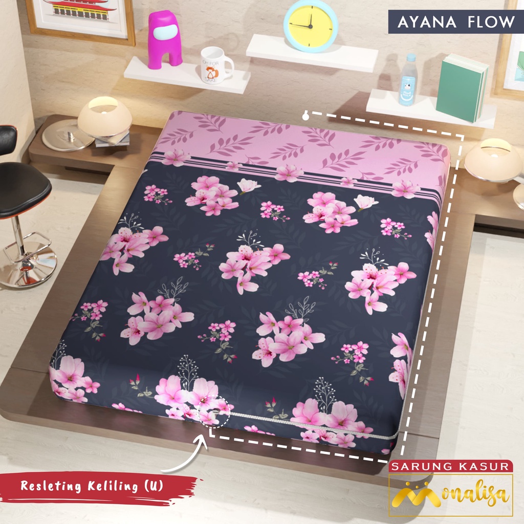 Monalisa Premium Sarung kasur Uk 160/180 T 15/20 - Ayana Flow