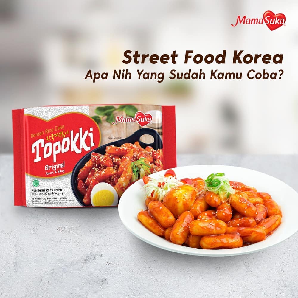 MAMASUKA Topokki Instan Spicy, Hot spicy &amp; Creamy | MAMASUKA Topokki Korea Instan 134 g Halal