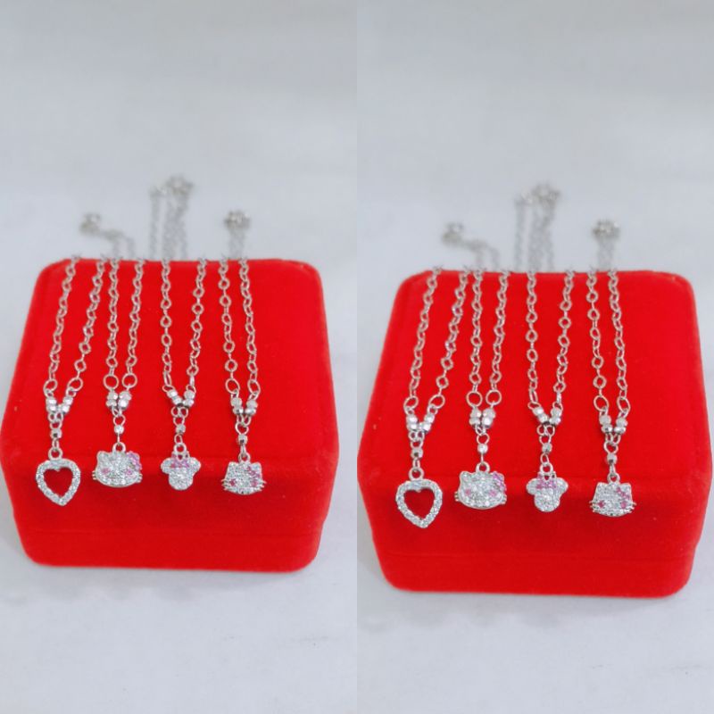 kalung koyek Anak perak silver925 Lapisan emas putih kl1