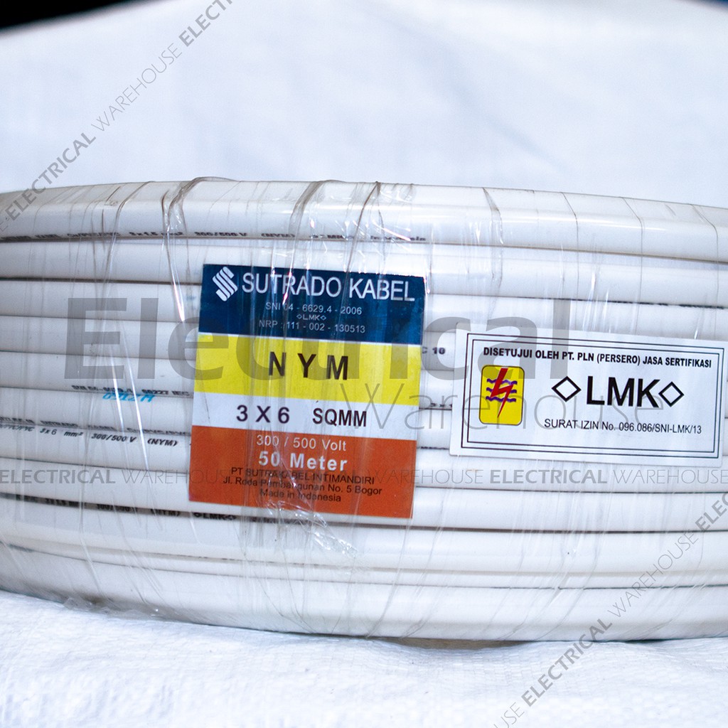 Kabel Listrik NYM 3x6mm2 SUTRADO ( 3x6mm 3x6 mm 3 X 6 mm2 )