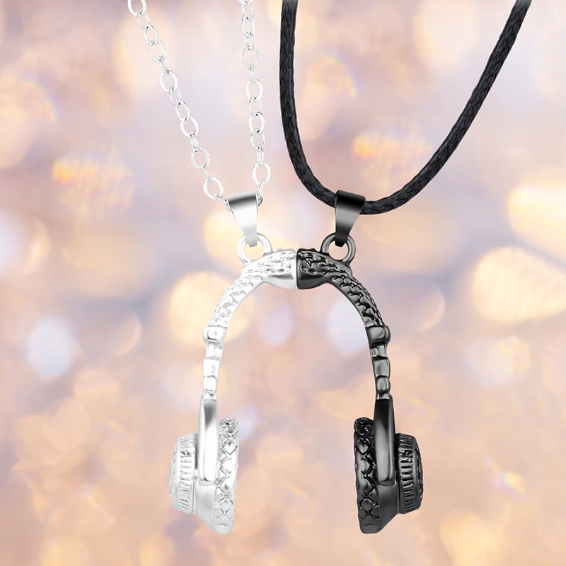 Fancyqube Kalung Rantai Panjang Liontin Headphone Musik Dj Gaya Hip Hop Rock Untuk Pria Dan Wanita