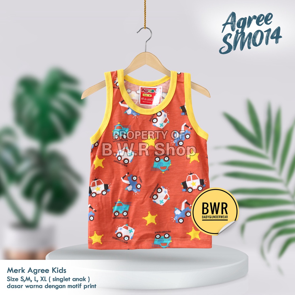 [ 3pc ] Singlet Agree Kids SM014 Ambulace Rescue / Kaos Dalam Anak Santai Harian Agree Sm 014 Motif Lucu | Bwr