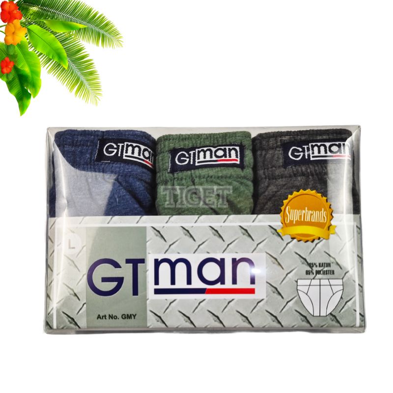 (Isi 3) Celana Dalam Cd Pria Cowok Dewasa Gtman gt-man type GMY ORIGINAL Size M L XL Murah Termurah