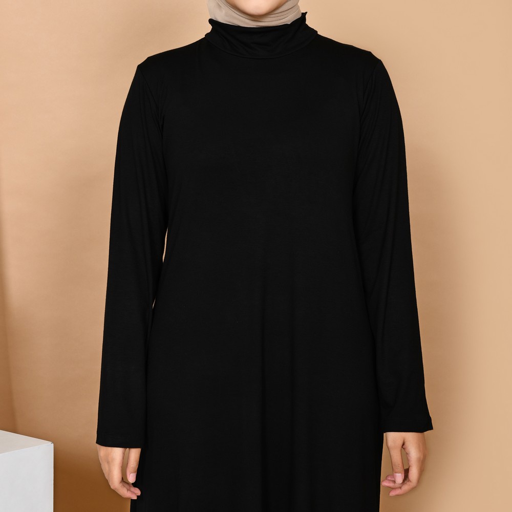 Mybamus Arisha Basic Long Dress Black M15567 R42S6 - Gamis Muslim-7