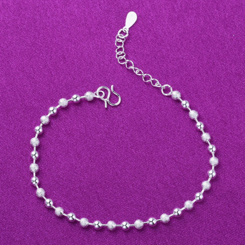 925 silver Double layer Women Bracelet Anklet Charm Accessories Chain Jewelry Gift