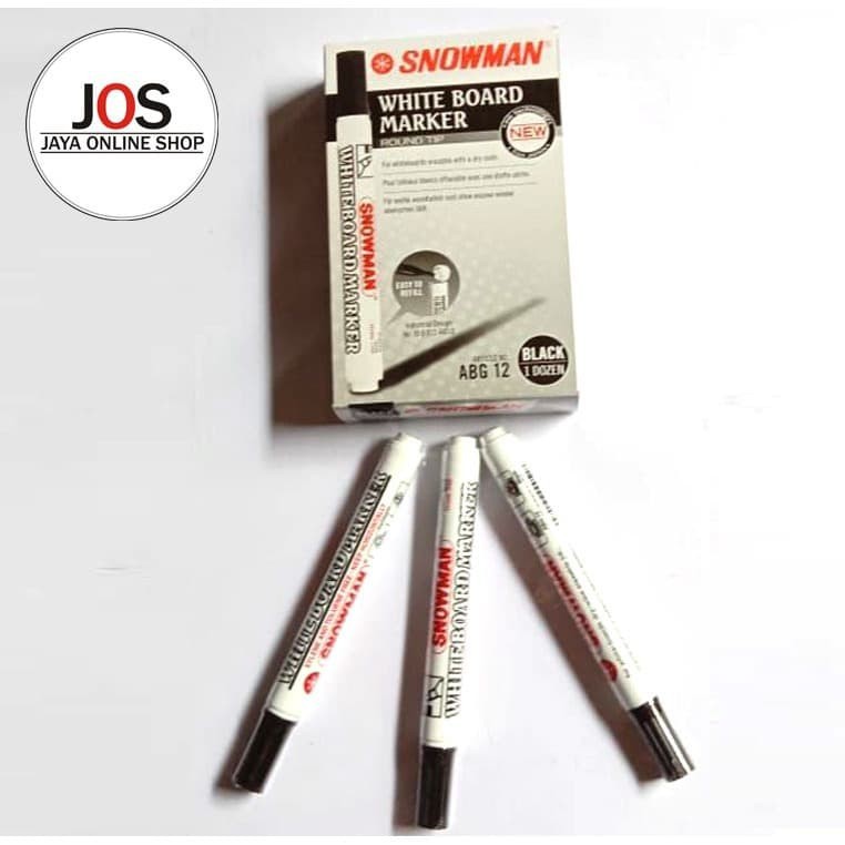 

Grosir : Spidol Whiteboard Snowman Hitam ABG / Easy to Refill - ( 1 Pak isi 12 Pcs)