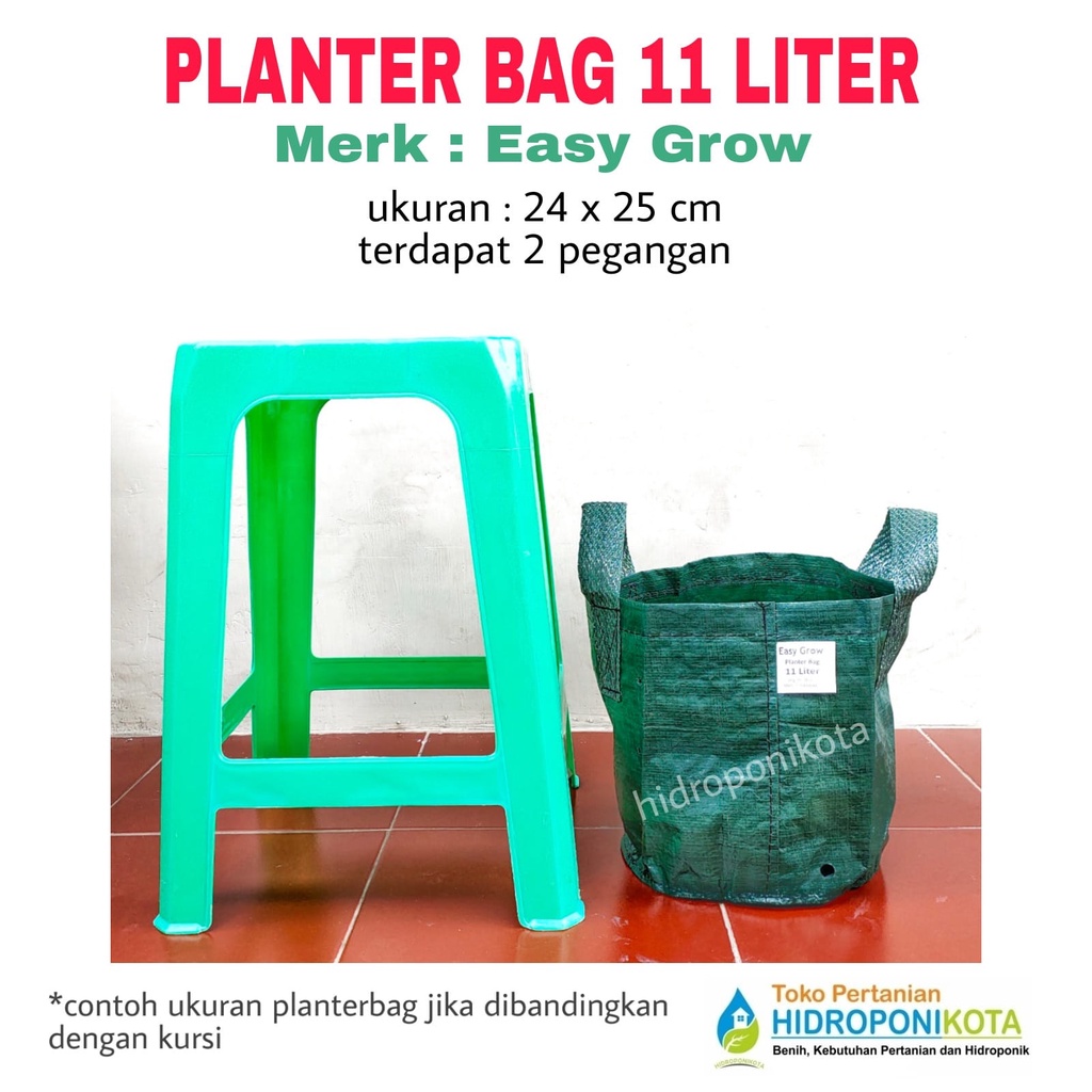 EASY GROW - PLANTER BAG 11 LITER - size 24 x 25 cm - planterbag easy grow - merk EASY GROW ASLI