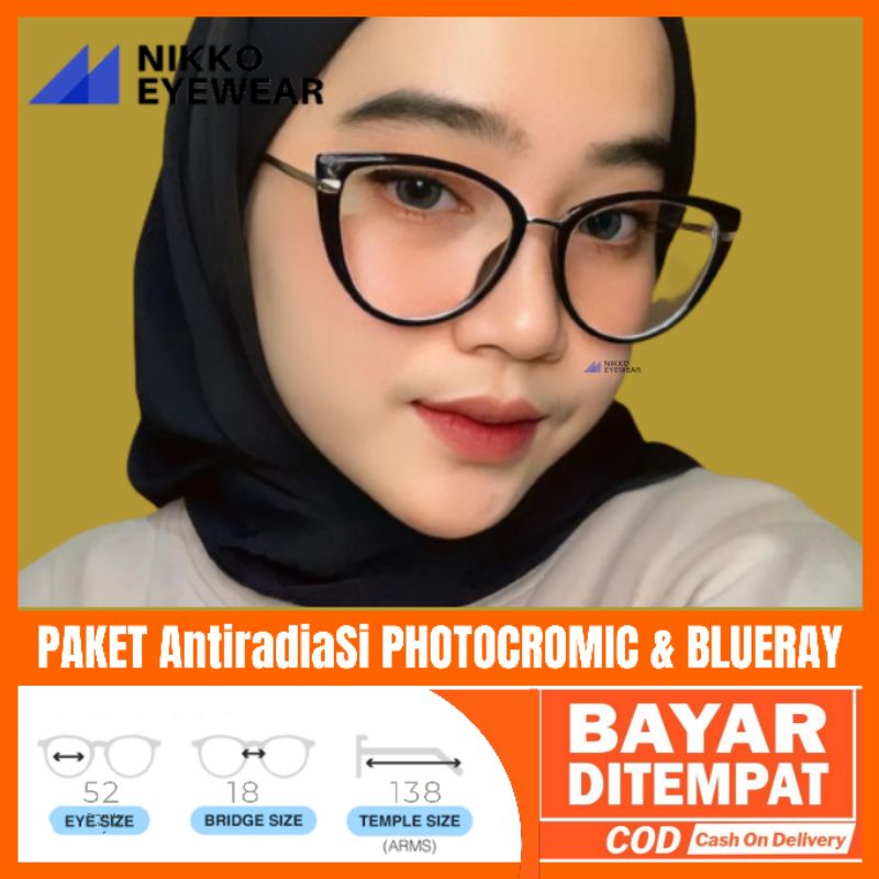 Paket Kacamata 58595 Gratis Lensa Antiradiasi Photocromic Blueray