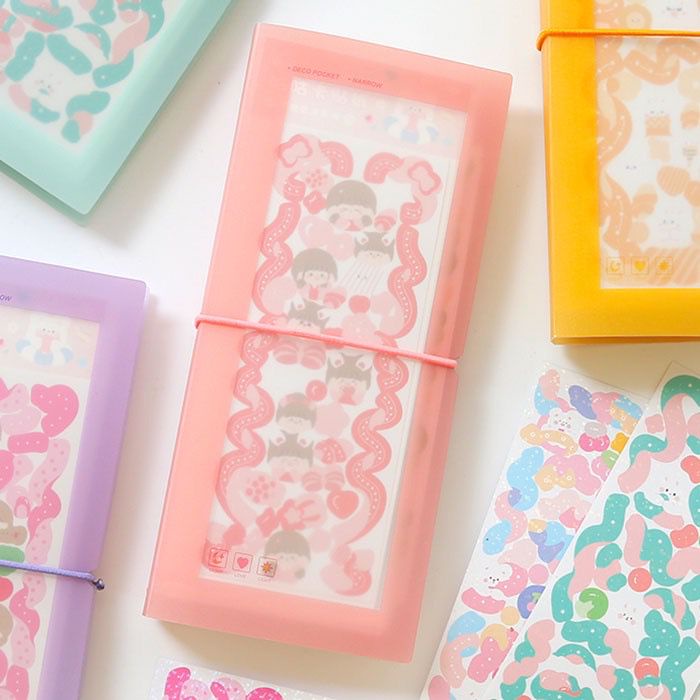 

Long Sticker Storage Book Tempat Penyimpanan Stiker Panjang Korea Photocard Sticker Album