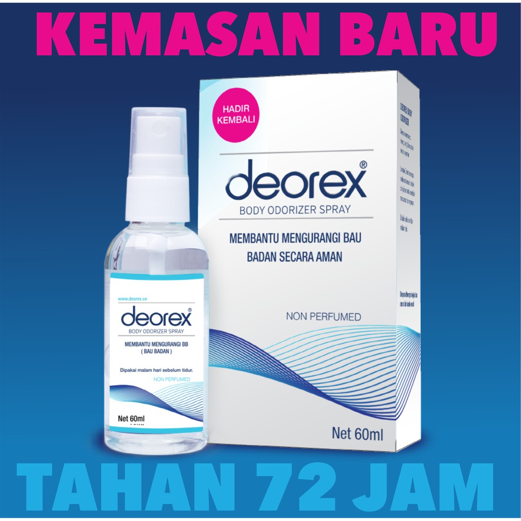 Deorex Body Odorizer Spray 60ml Membantu Mengurangi Bau Badan Bebas Bau BB Deo Rex Deodorex Deodoran Tahan 72jam Deodorant