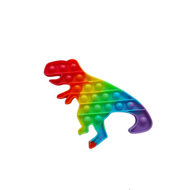 BUBBLE POP IT FIDGET TOY RAINBOW ukuran 12x12 || MAINAN EDUKASI ANAK KARAKTER PUSH POP IT-T-rex