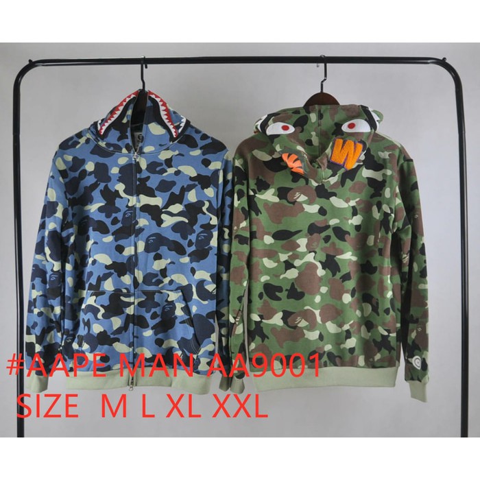 bape military shark hoodie