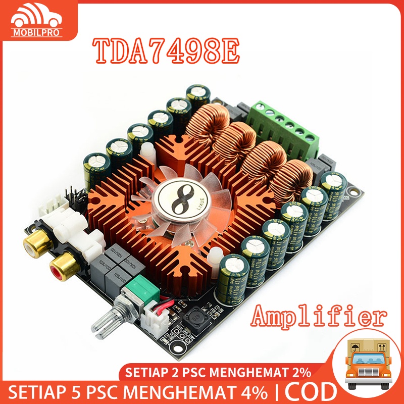 TDA7498E Daya Tinggi Digital Power Amplifier Papan 2.0HIFI Stereo Daya Tinggi 160W * 2 Dukungan BTL220W Kit Power Amplifier